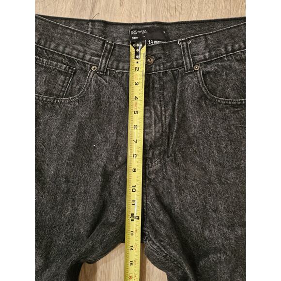 Vintage Y2K RocaWear Baggy Wide Leg Skater Jeans Red Embroidered Black 38X28 - Picture 6 of 11